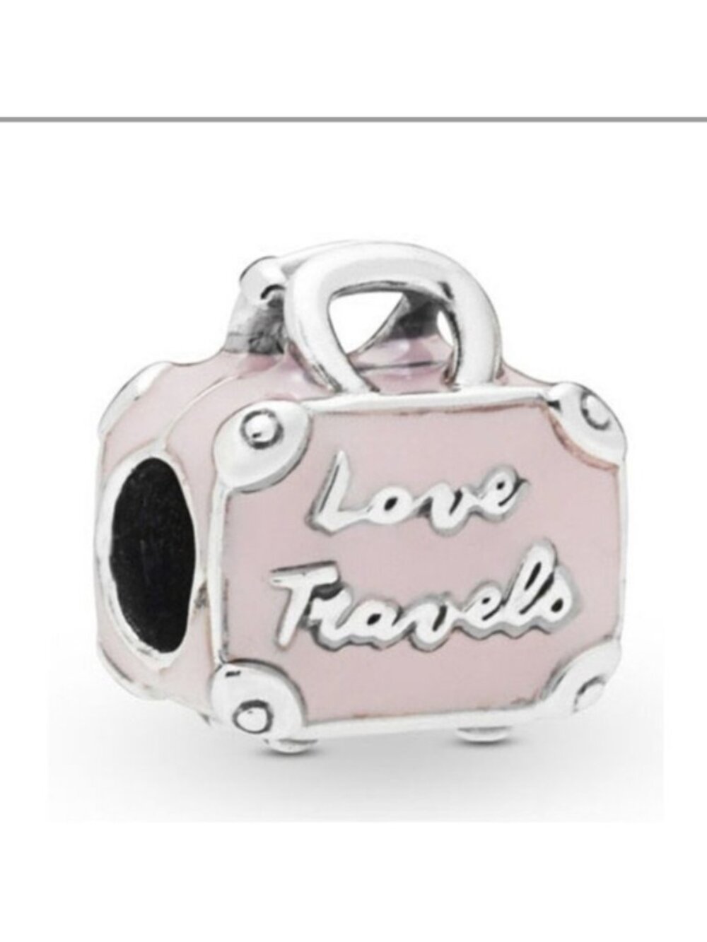Pandora Sterling Silver Travel Suitcase Bag Charm with Pink Enamel - 798063EN124